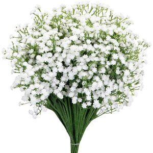 7-Pcs 21” Secure-Stem Realistic Artificial White Babys Breath